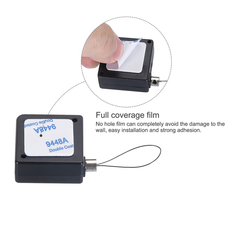 4Set Retractable Cable Lock with Double-Sided Adhesive 600g Black gallery