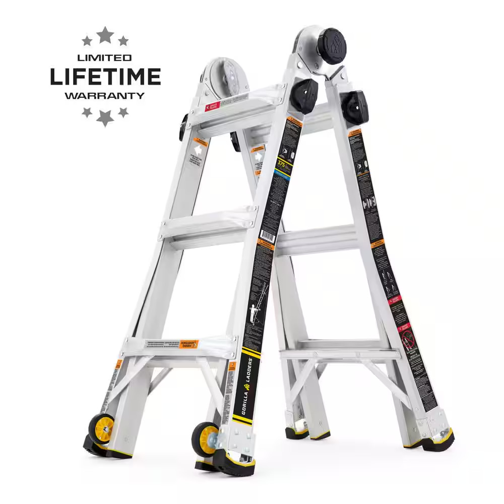 Gorilla Ladders Multi-Position Ladder 14 ft. Reach Height 375 lbs. Load Capacity