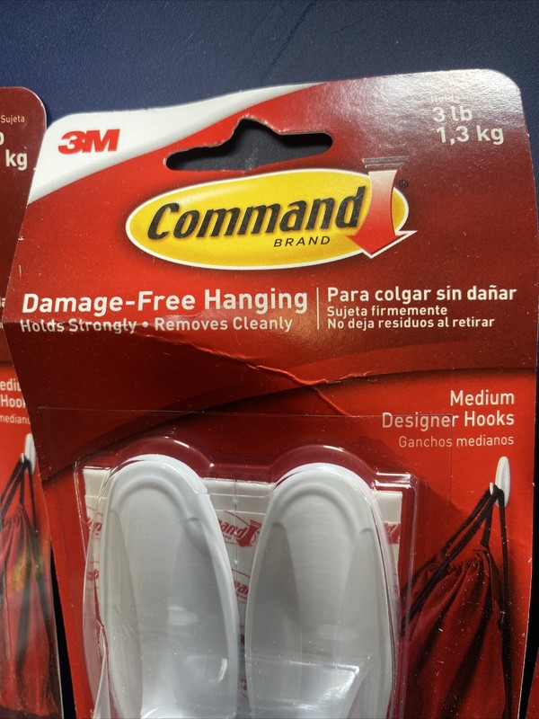 6 Hooks - 3M Command Medium Designer Hooks (6 Hooks / 12 Strips) - Holds 3 lbs gallery