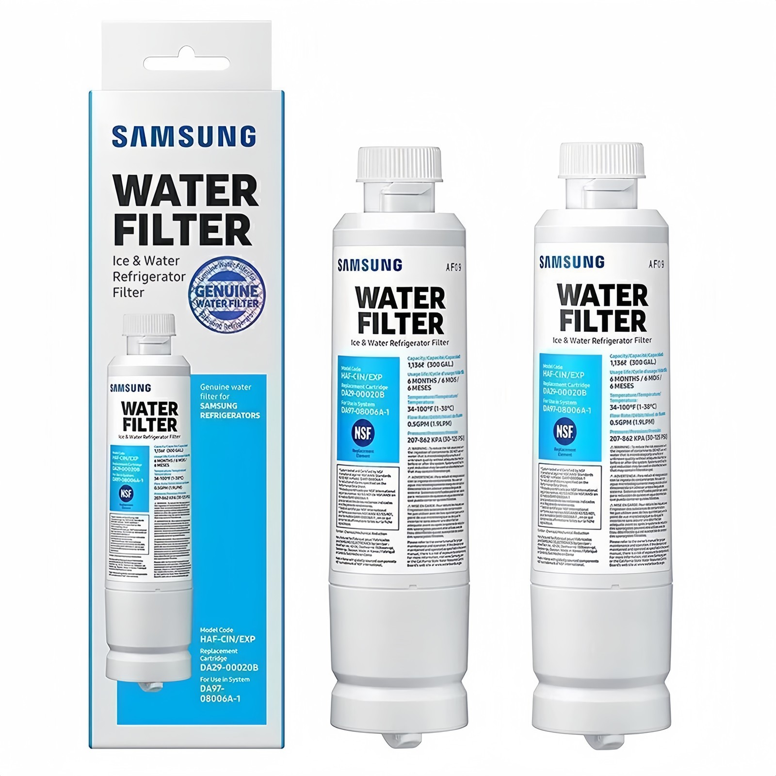 2 PACK Genuine Samsung DA29-00020B HAF-CIN/EXP Refrigerator Water Filter (New) gallery