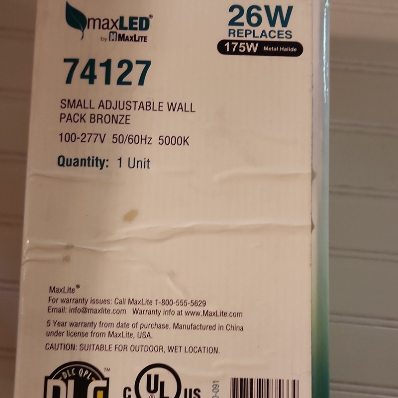 MaxLite maxLED Adjustable Wall Pack Bronze 26W 2345lm 5000K 100-277V gallery