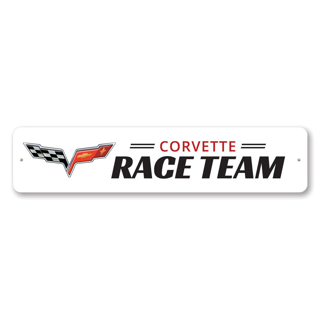 Corvette Race Team Sign Man Cave Chevy Garage Metal Personalized Wall Decor gallery