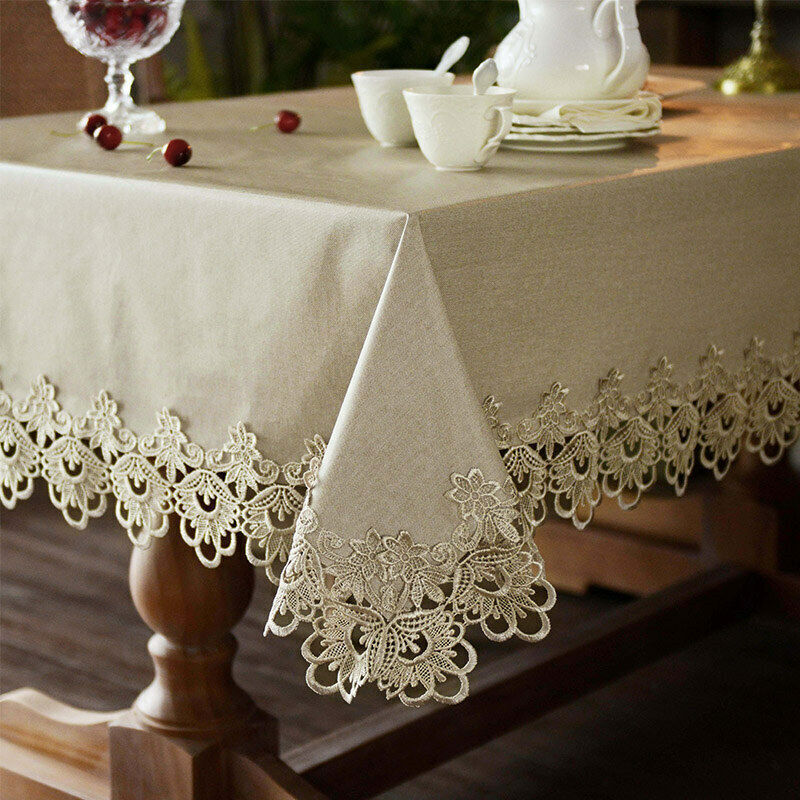 European PVC Tablecloth Waterproof Lace Square Rectangle Oilcloth Wipe Clean gallery