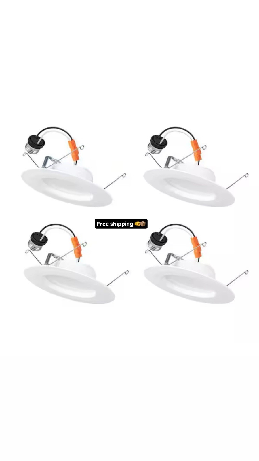 CE 5/6 in. Integrated LED Recessed Retrofit Light Trim Selectable Color (4-Pack) gallery