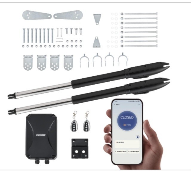 CO-Z Smart Gate Opener Kit, App Compatible Dual Swing Gate Opener for Doors up t gallery