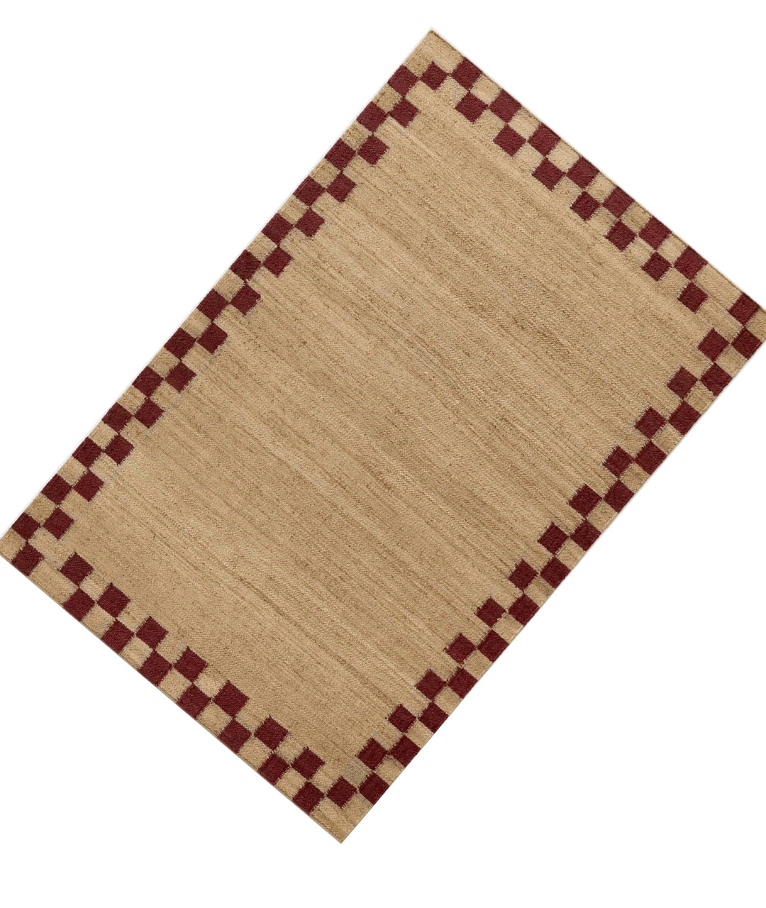 Handmade Checkered Jute Rug Nordic Scandinavian Flatweave Jute Large Area Rugs gallery
