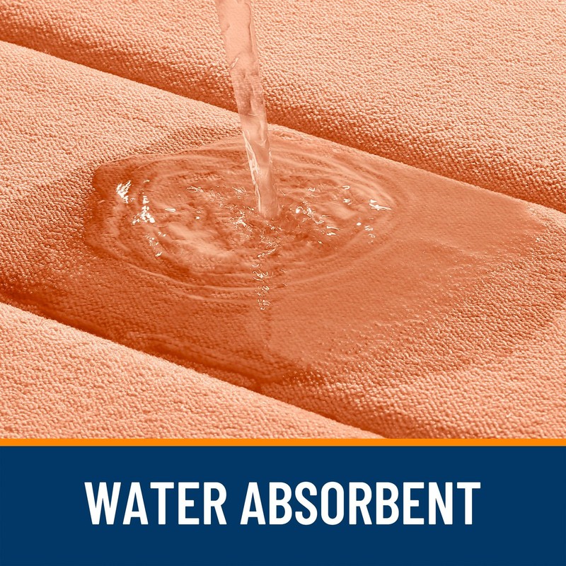 OLANLY Memory Foam Bath Mat 40x24, Super Soft Absorbent 40" X 24", Peach gallery