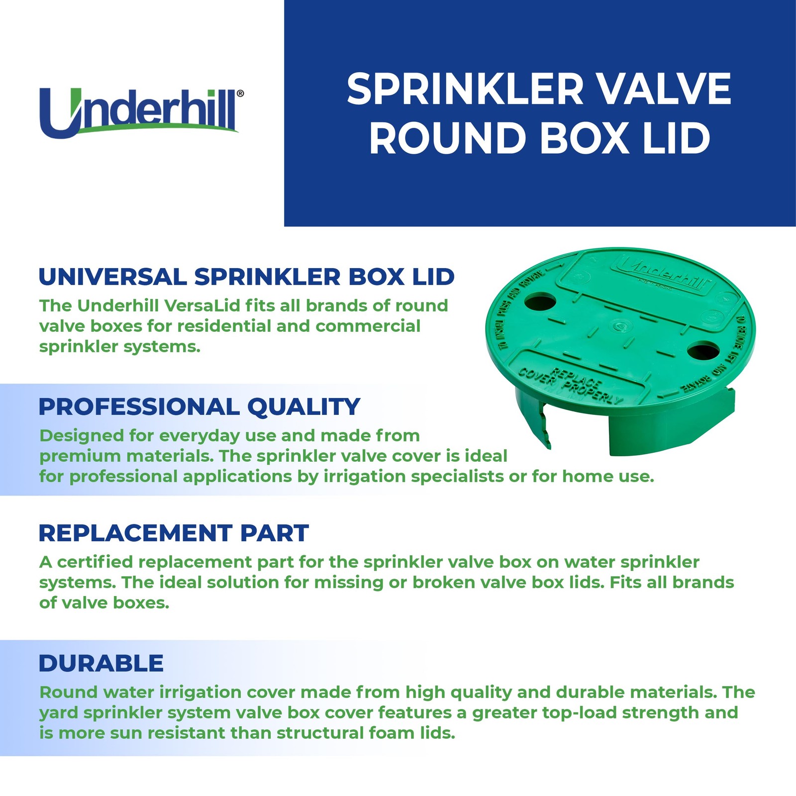 Sprinkler Valve Round Box Lid 6-7 Inch Green Universal Cover for Irrigation gallery