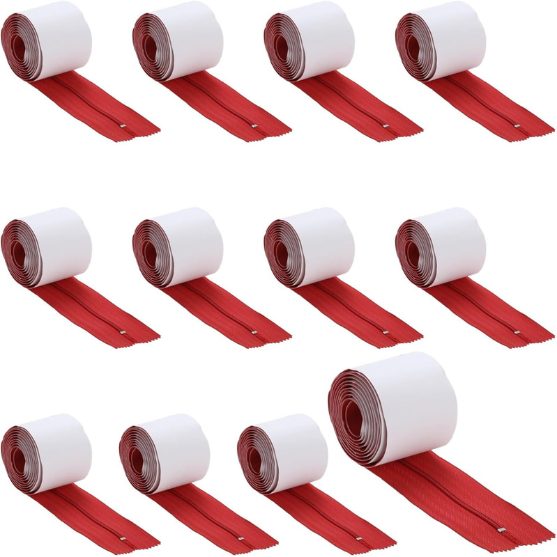 12 Pcs Self Adhesive Construction Zipper Door, No-Sew Sticky Closure, 6.99 Ft X gallery
