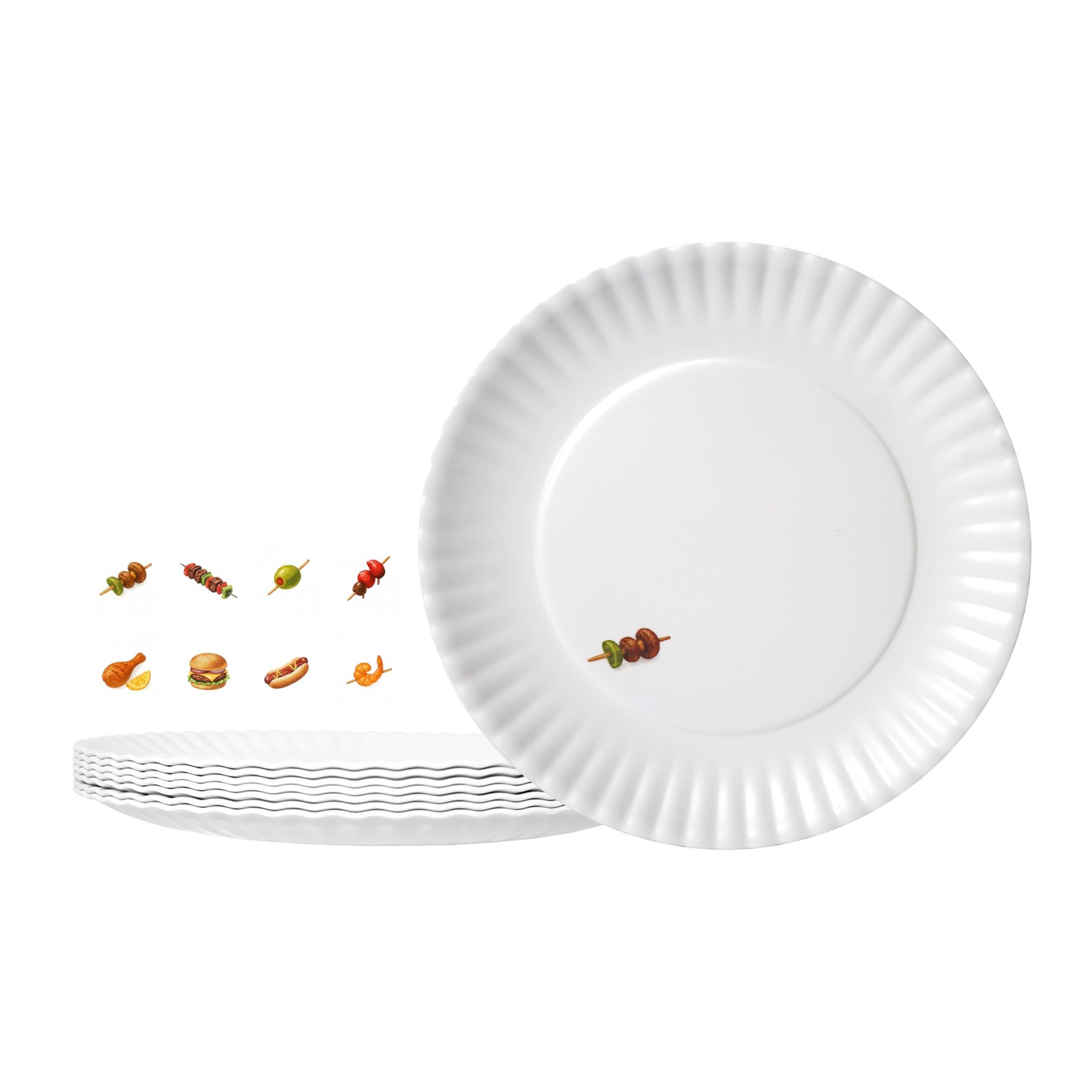 Best TP Upgraded Sturdy 10.5" Reusable Melamine Paper Plates, Lightweight Round gallery