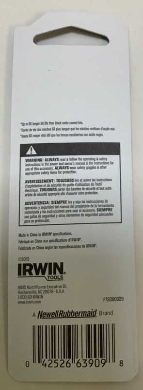 🔥 Irwin Titanium Drill Bit, 9/64", Wood/Metal/PVC, Free Shipping, Pack of 12 🔥 gallery