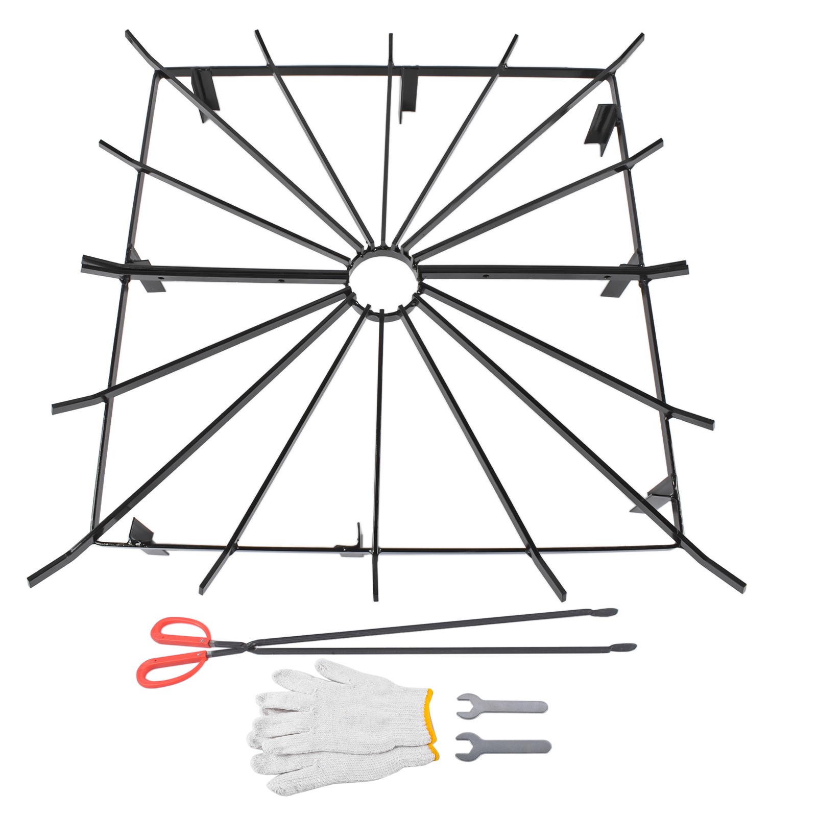 Super Heavy Duty Square Wheel Fire Pit Grate 20x20 to 36x36 Inch Universal Fit gallery