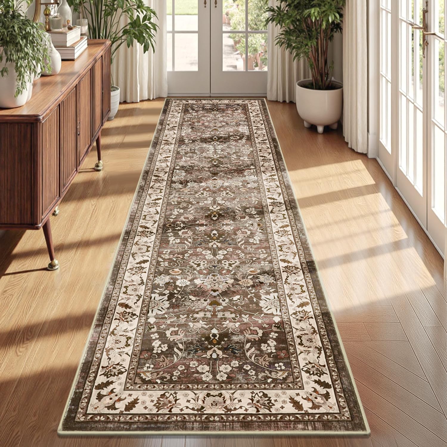 Washable Runner Rug, 2x8 Non Slip Vintage Hallway Runner Rug with Rubber Back... gallery