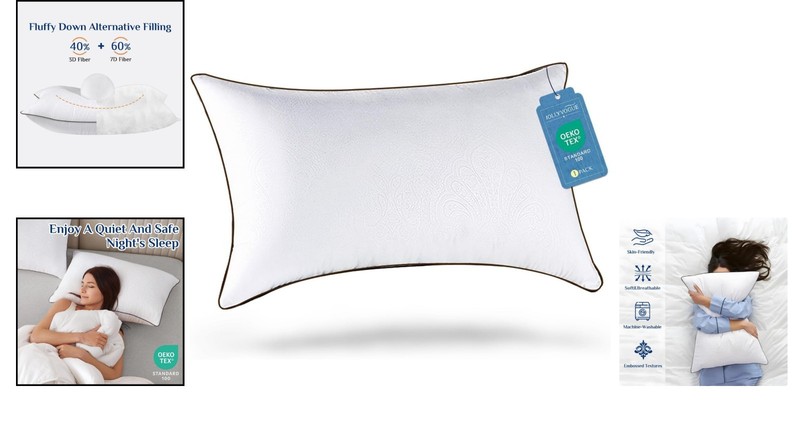 Luxurious King Size Pillows - Soft Down Alternative for Side & Back Sleepers gallery