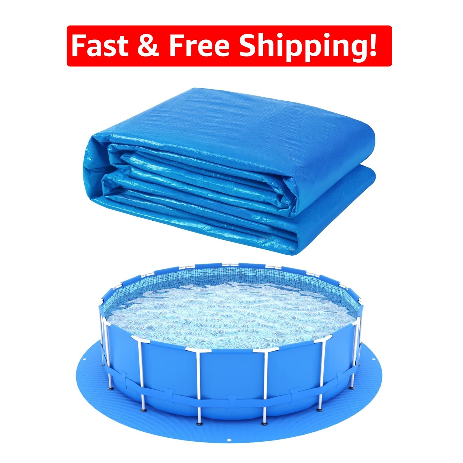 Durable 10 Ft Round Swimming Pool Ground Fabric - Puncture-Resistant Protector gallery