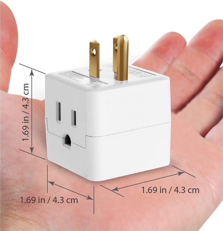 [3 PACK] 3 Outlet Extender Indoor Grounded AC Power Wall Tap Travel Adapter Plug gallery