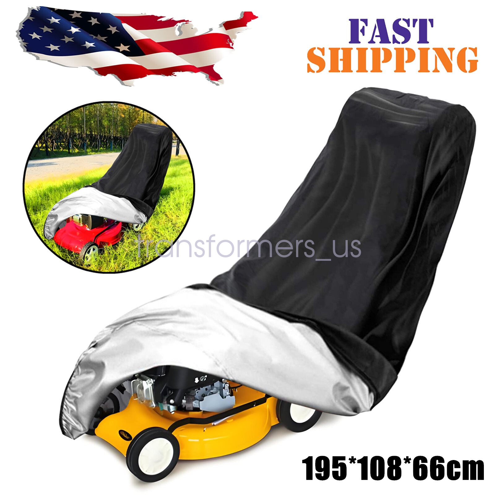 Waterproof Lawn Mower Cover Heavy Duty Push Mower UV Protector for Universal Fit gallery