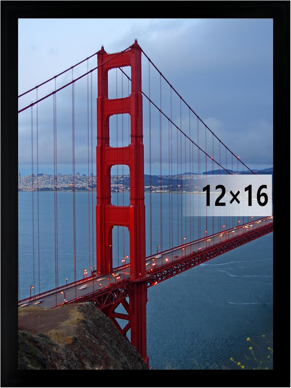 12X16 Frame Wall Hanging Picture Frames, Black, 1 Pack gallery