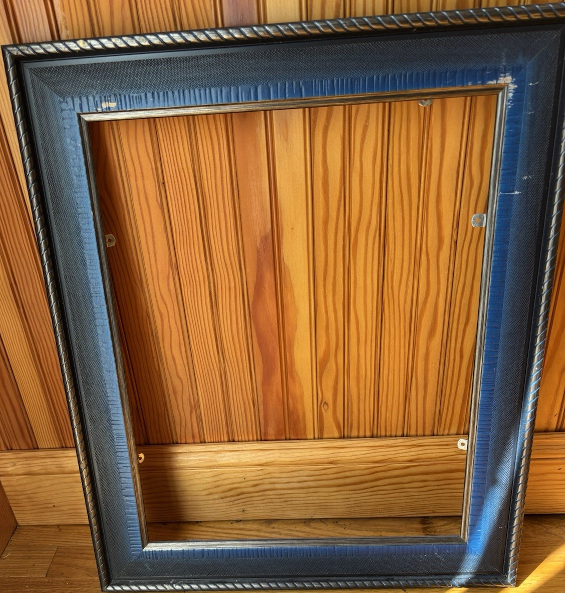 Wood Rectangular Photo Frame Black Blue 14x29in Less Than 5in Wide Used gallery