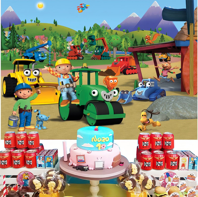 Bob the Builder Party Supplies Backdrop Banner Poster Vinyl 5x3ft Birthday Gift gallery