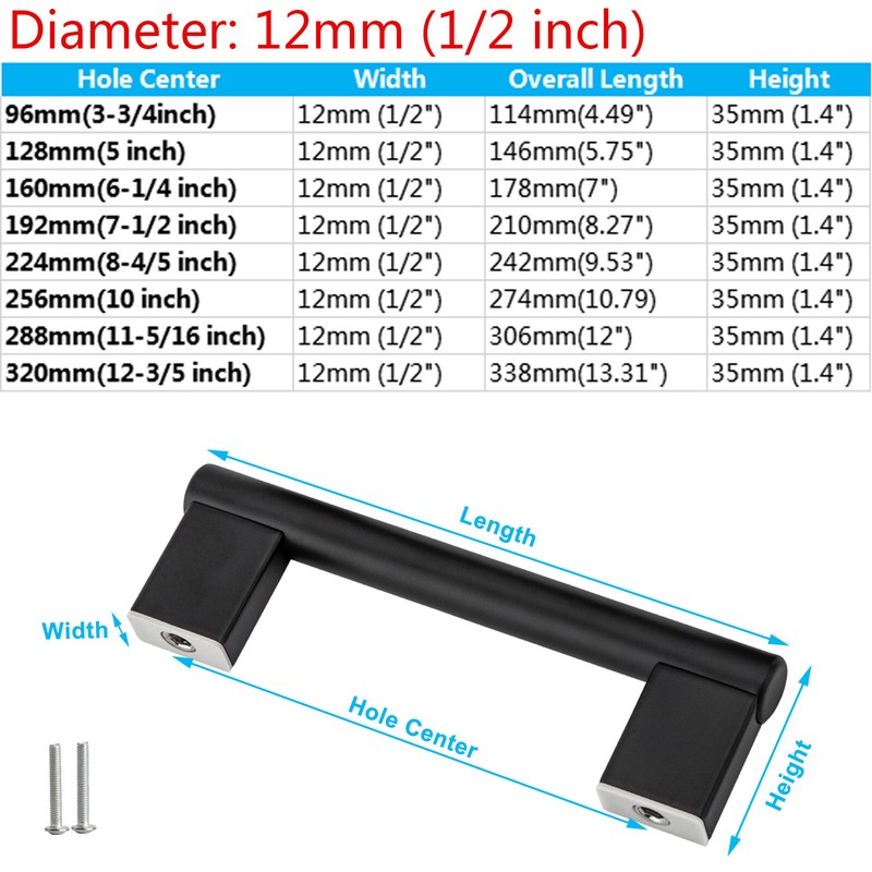 1-30Pack Matte Black Kitchen Cabinet Pulls Stainless Steel Drawer T Bar Handles gallery