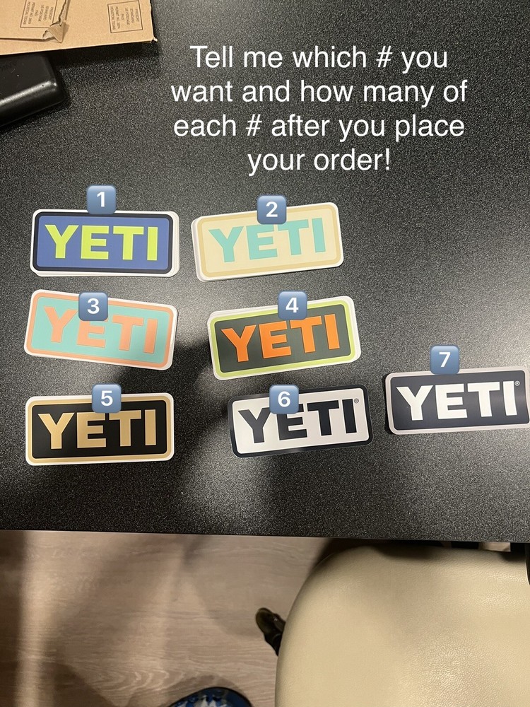 Authentic YETI Decal / Stickers -different colors green orange Black Grey White