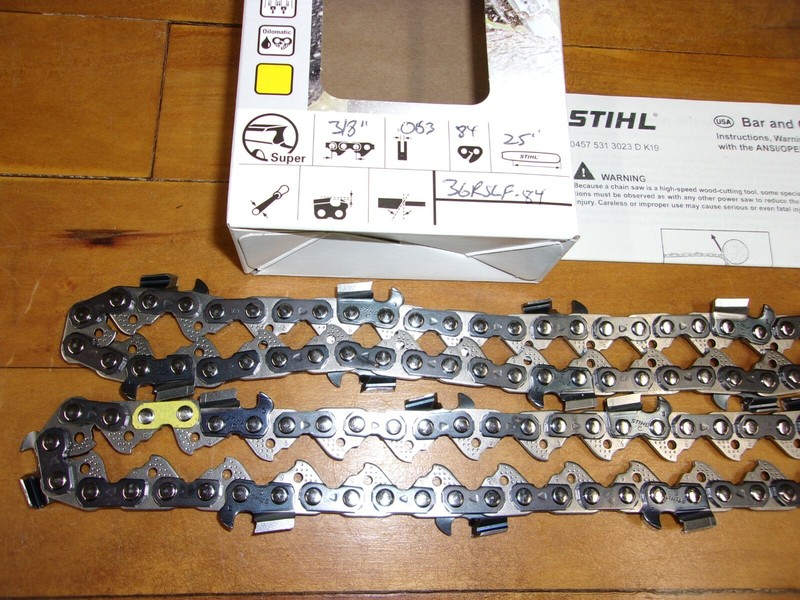 Stihl OEM 25" Full Chisel "Skip Tooth" Chain 3/8" .063" 84 DL 36RSLF #GM-7P1 gallery