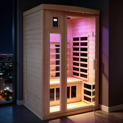 Far Infrared Sauna plus Ceramic Heating Tube Max 149F Hemlock for 2Person 1760W