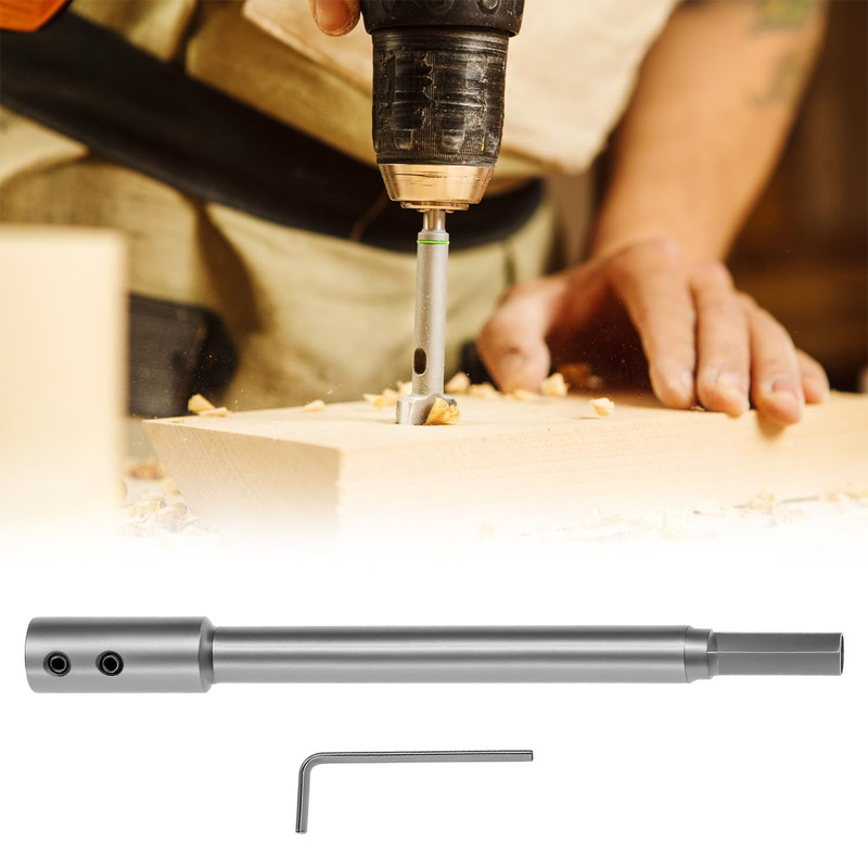 7” Extra Long Forstner Bit Extension 5-3/4” Reach for 3/8” Round or Hex Shaft gallery