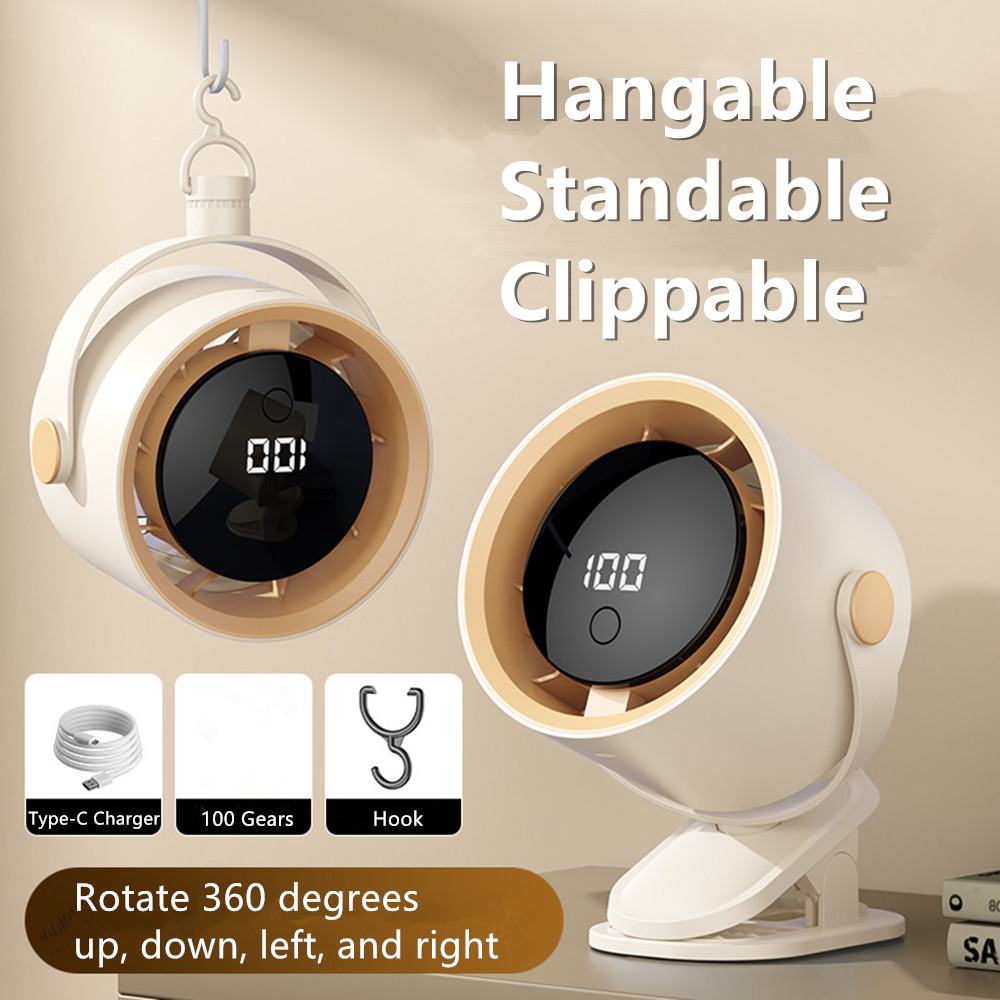 NEW Clip-On USB Desktop Small Fan, Stepless Speed Adjustment with LED display gallery