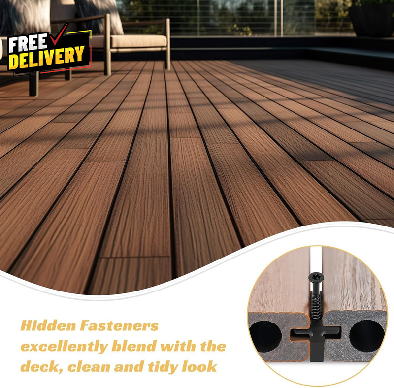 200 Pack Hidden Deck Fasteners for Composite Decking Clips with Screws Kit... gallery