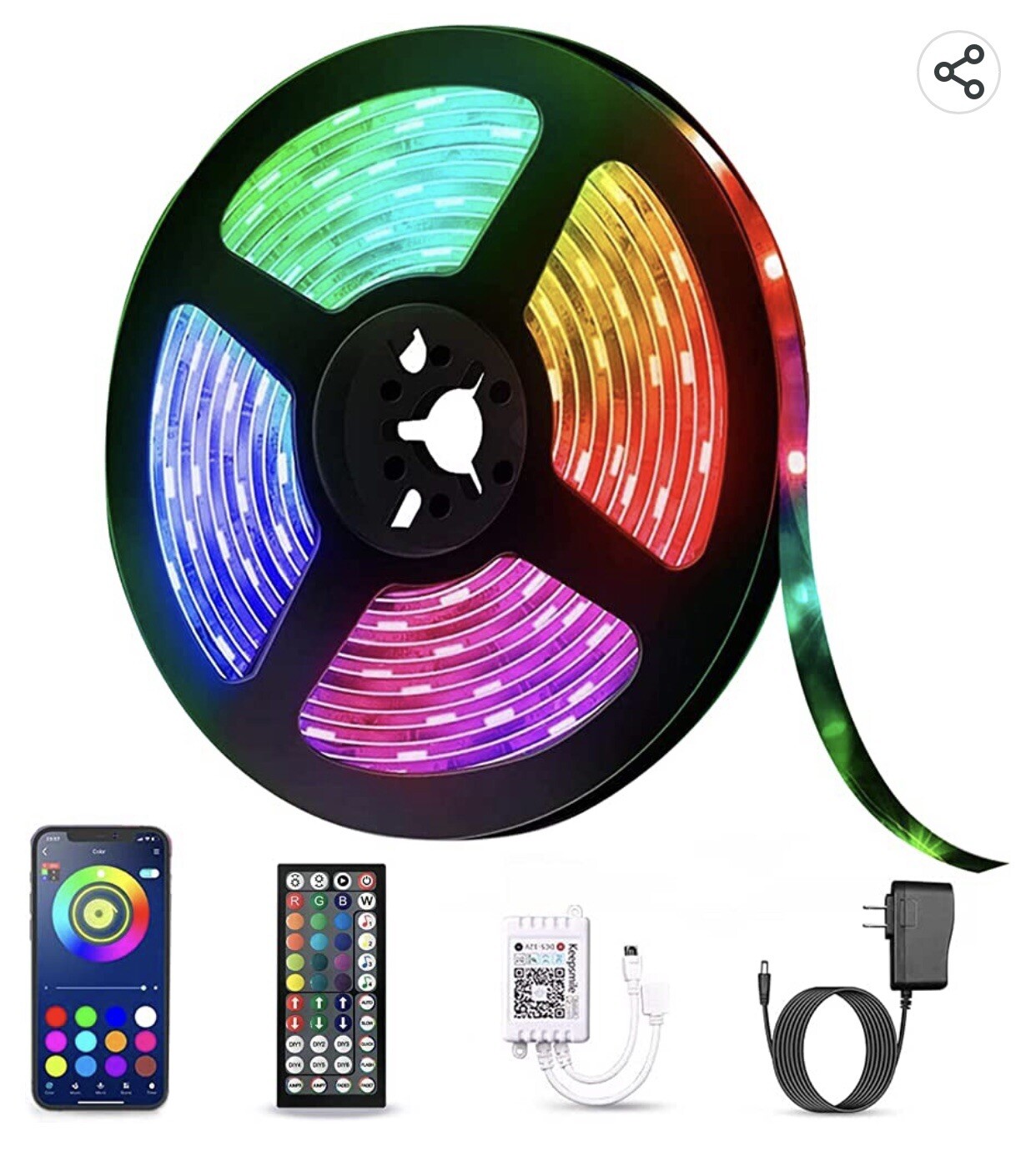 TENMIRO 33ft Waterproof LED RGB Strip Lights. gallery