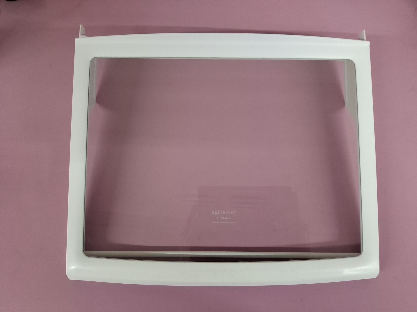 WR71X10744 GE Refrigerator Sliding Glass Shelf Used (scratches on glass/plastic) gallery