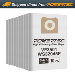POWERTEC 75017-P2 High Efficiency Filter Bags for Ridgid Wet/Dry Vacuum VF3501
