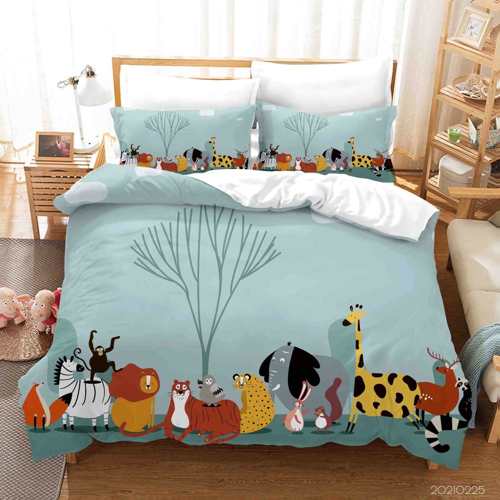 3D Cartoon Animals Tree Colorful Quilt Cover Set Bedding Sets Pillowcases 64 gallery