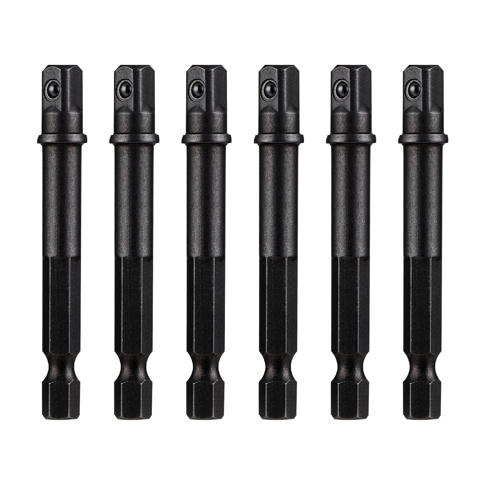 6 Pack 1/4 Inch Square Socket Adapter Bits for Drill and Impact Driver - Powe... gallery