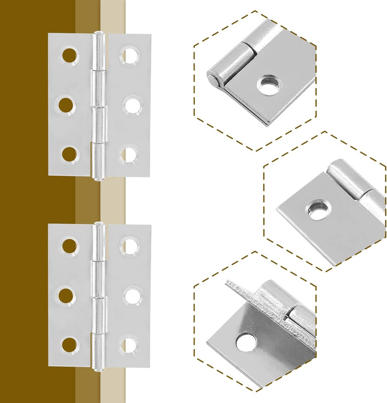 20Pcs 2 Inch Butt Hinges Stainless Steel Cabinet Hinges Small Door Hinges... gallery