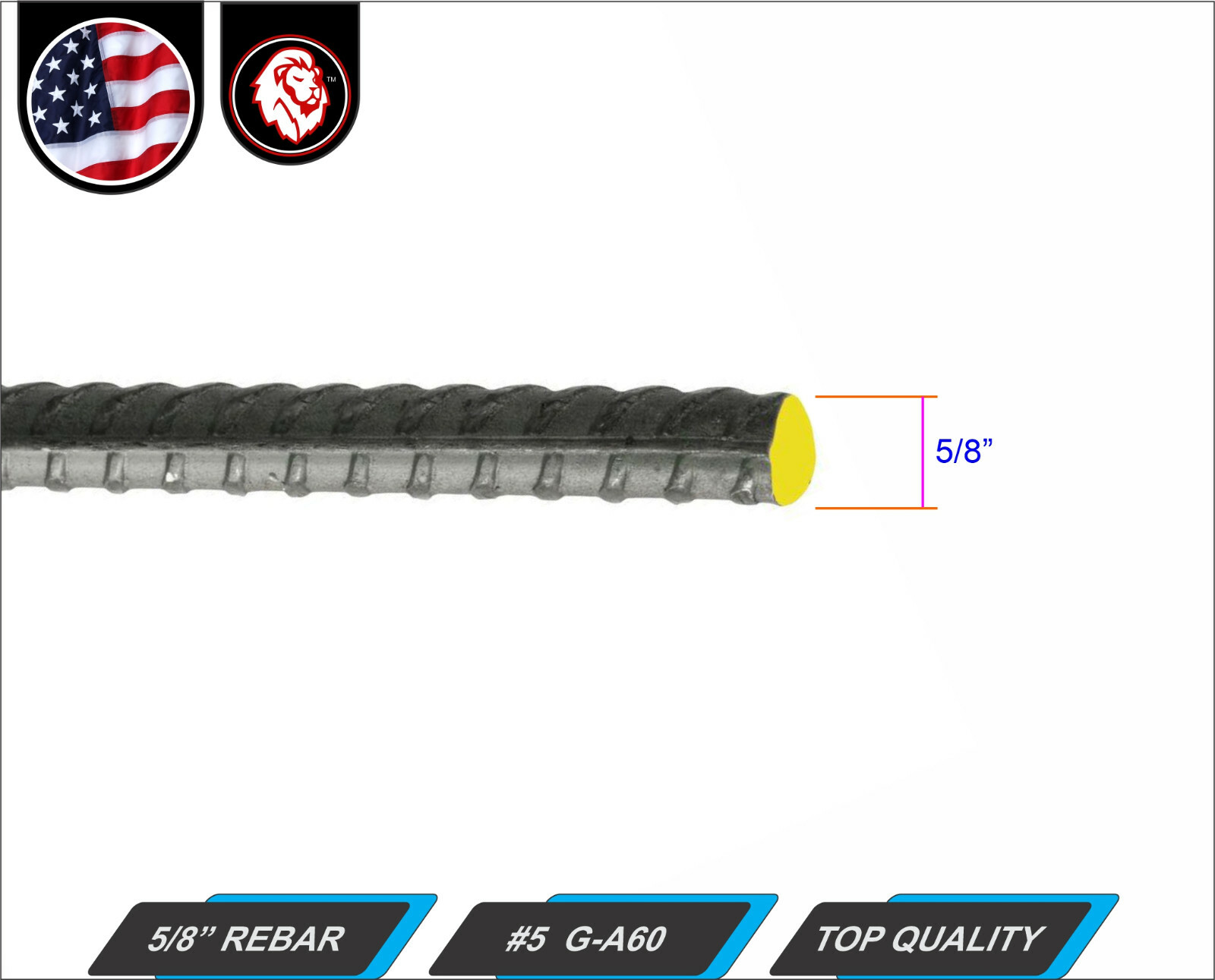 #5, 5/8" Steel Rebar - Weldable - Grade A60 - 36" inch (3-ft) gallery