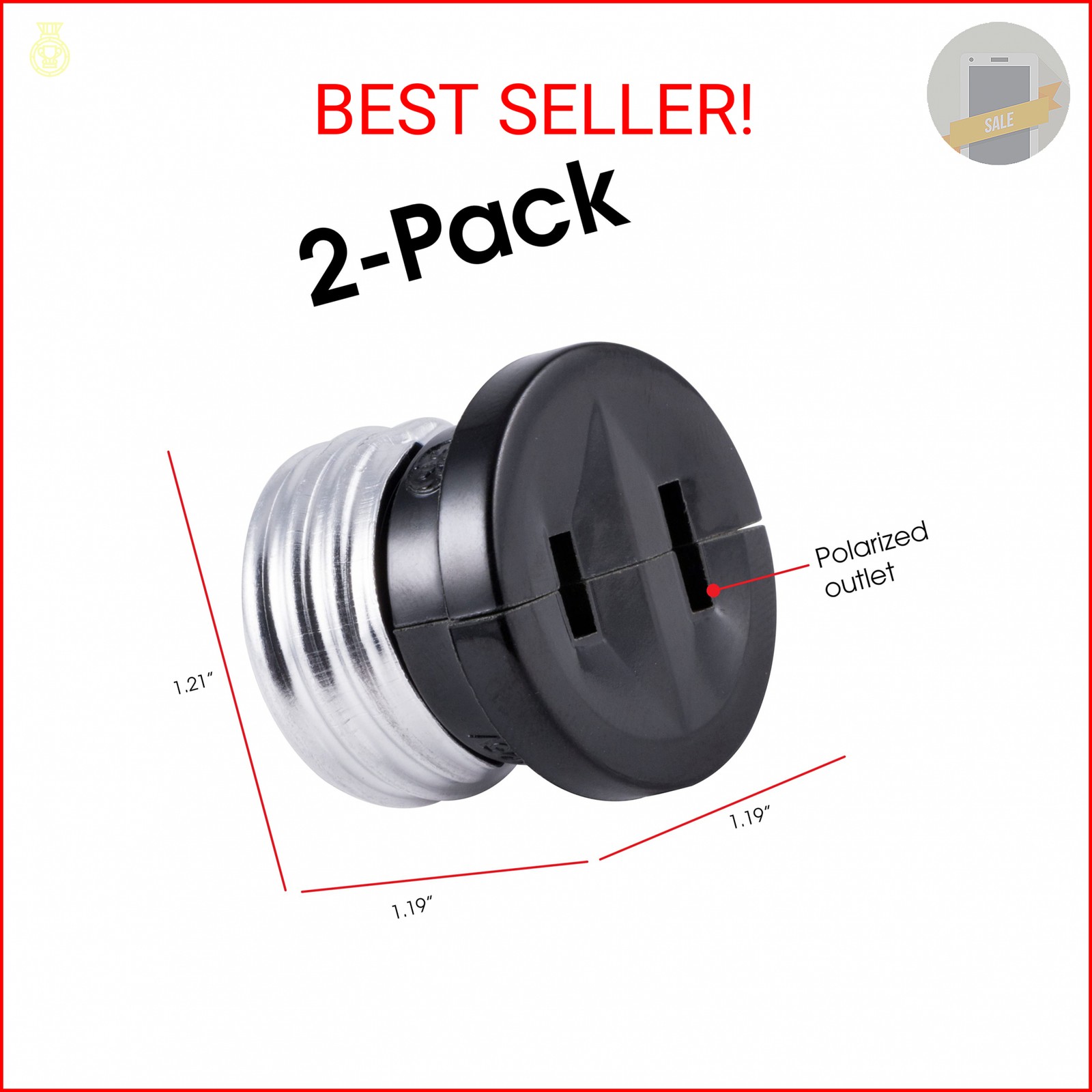 Power Gear Polarized Handy Plug, 2 Pack, Easy to Install, 2-Prong, Convert Light gallery