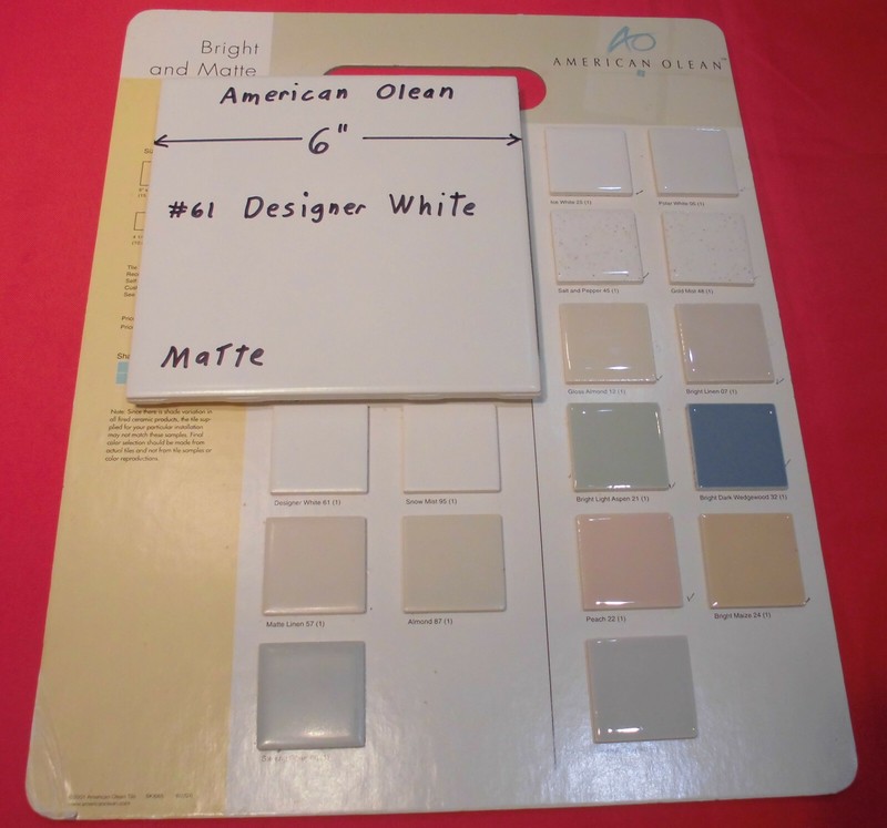 *Designer White* Matte Ceramic Floor & Wall Tile, by American Olean; New Mint gallery