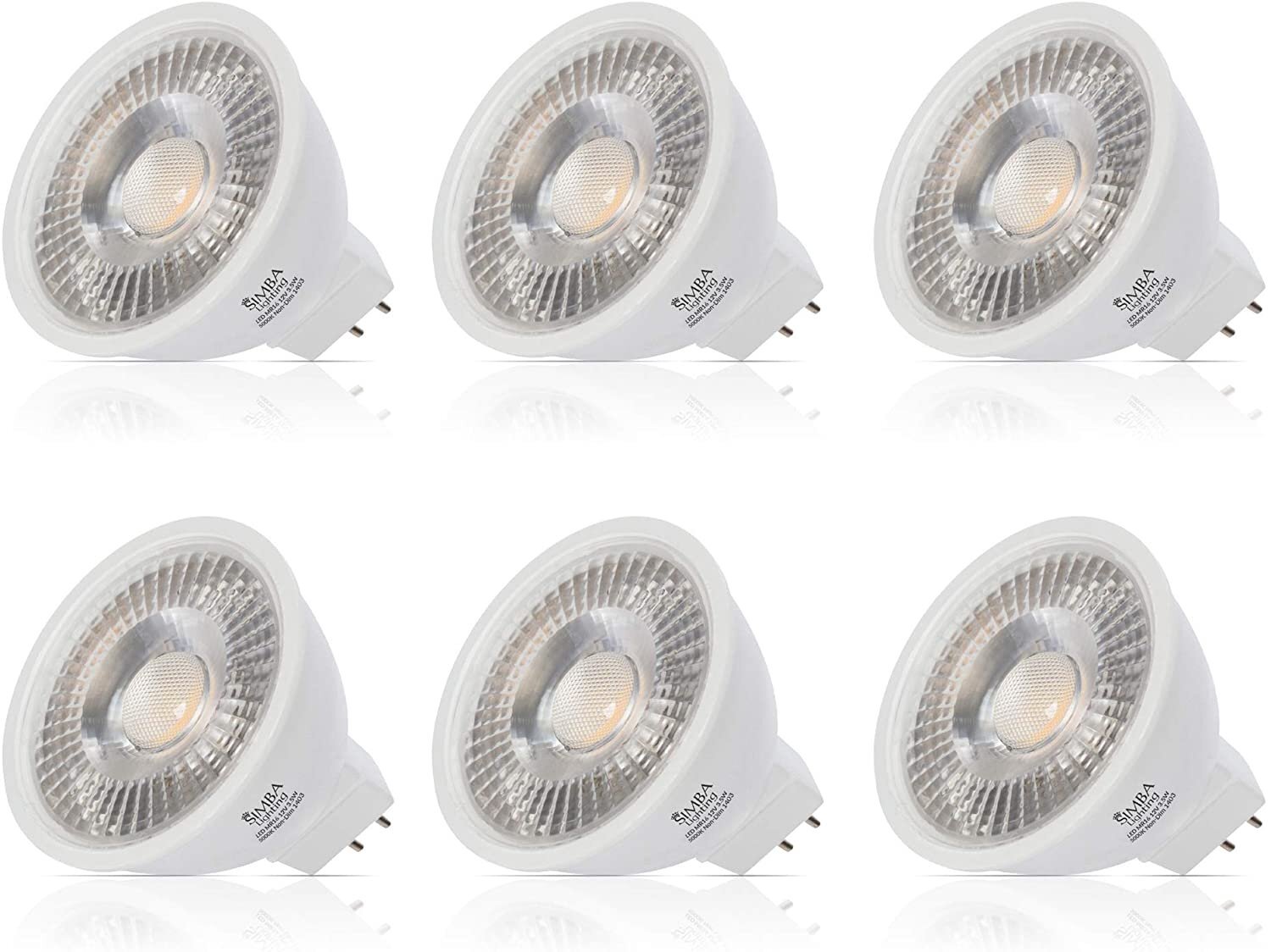 [6 Pack] LED MR16 3.5W 12V 20W Halogen Replacement Bulbs GU5.3 Bi-Pin 5000K gallery