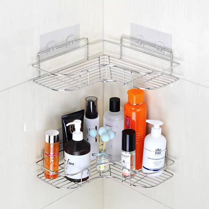Shower Caddy Shelf Bathroom Corner Bath Storage Holder Organizer Triangular Rack gallery