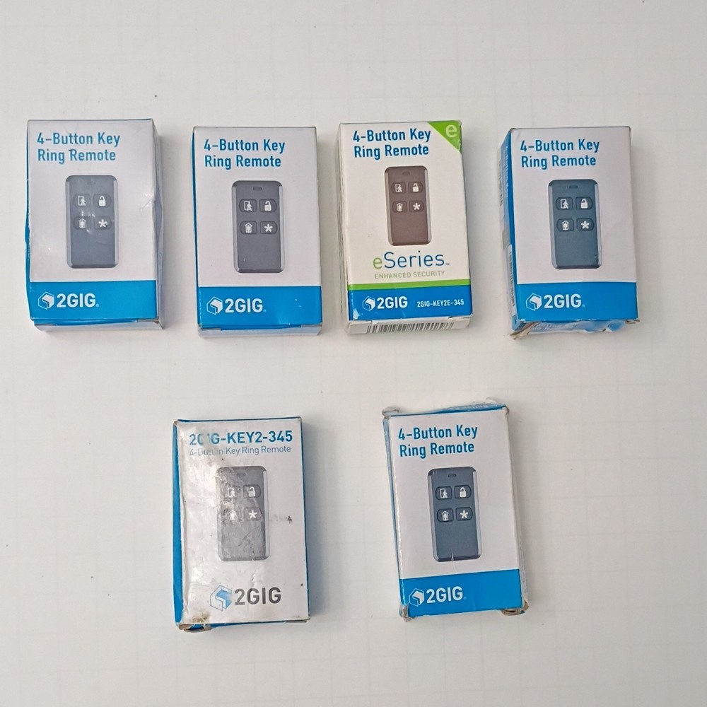 2GIG 4-Button Key Ring Remote Control KEY2-345 KEY2E-345 Wireless Gray