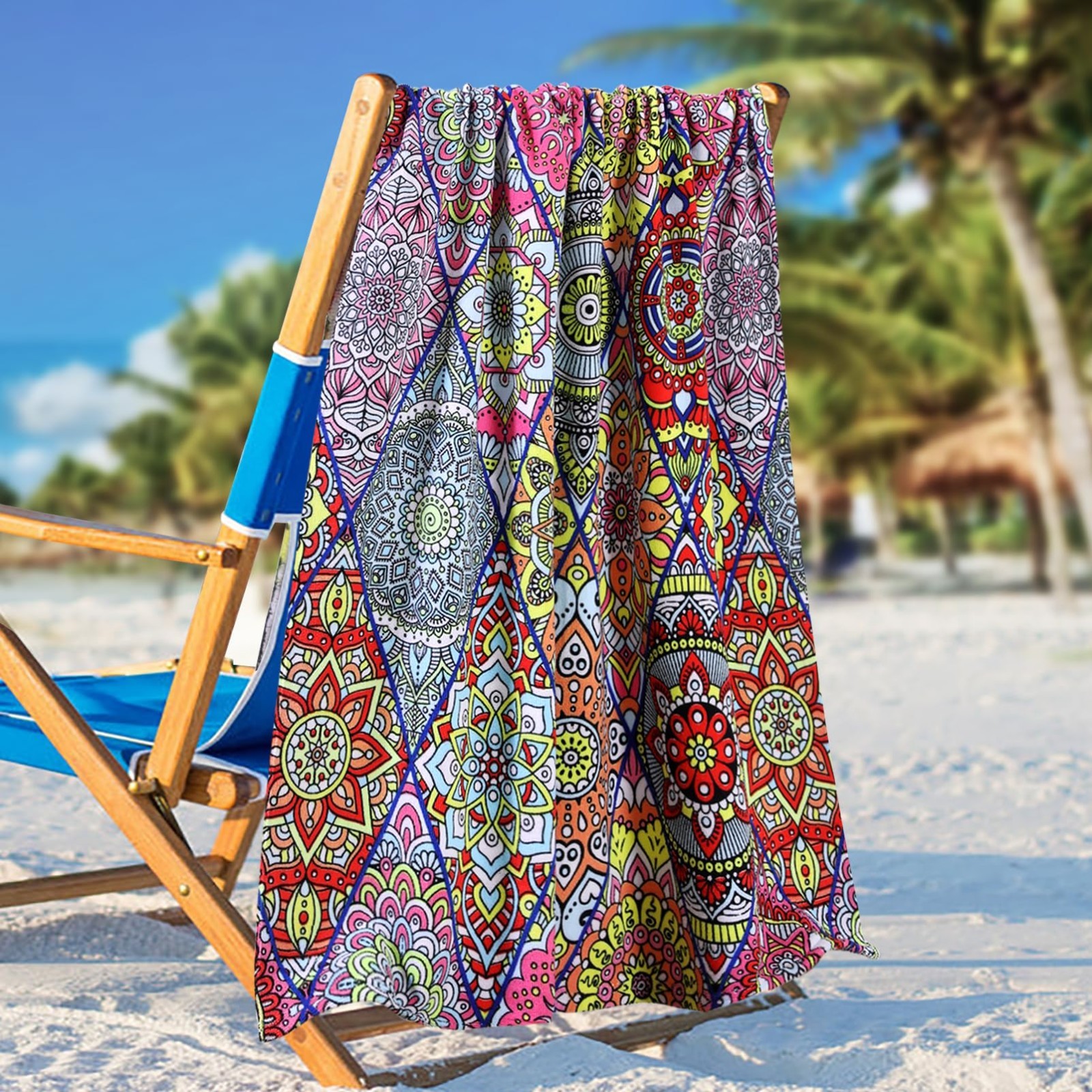 Oversized Terry Beach Towels Set - 36"x72" Extra Large Soft Thin Pool Camping Bl gallery