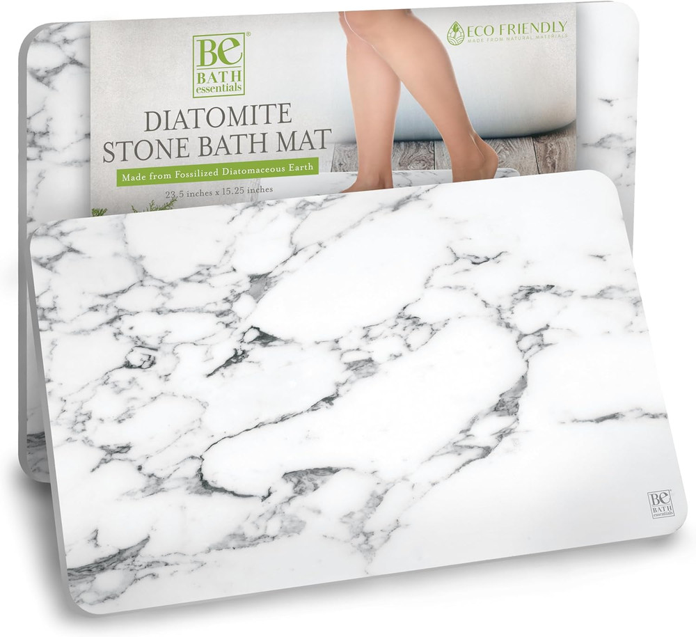 Diatomaceous Earth Bath Mat | Non-Slip, Quick Drying, Easy to Clean (Onyx Marble