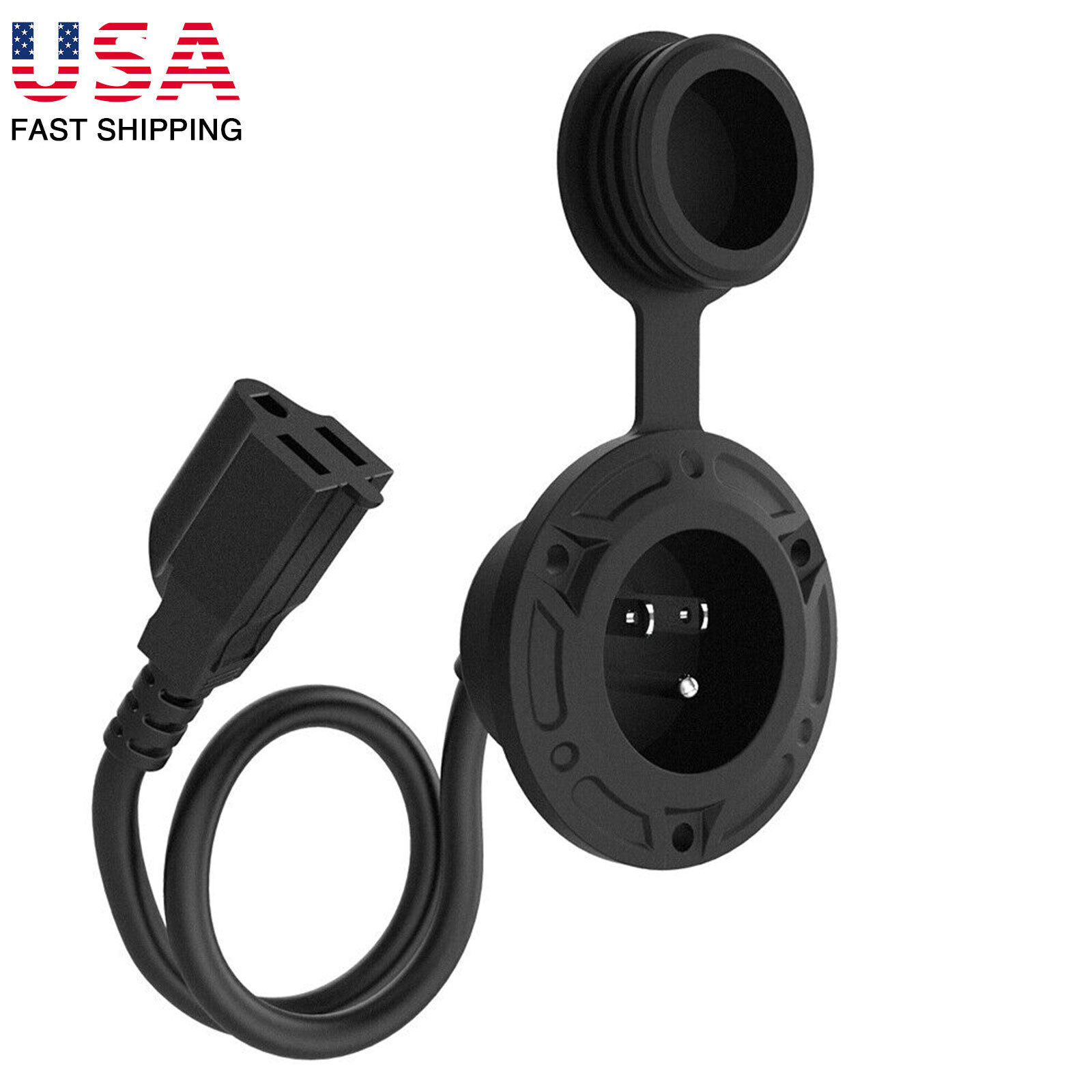 13Amp AC Plug Port 125Volt with 16" Integrated Extension Cord Waterproof Cap gallery