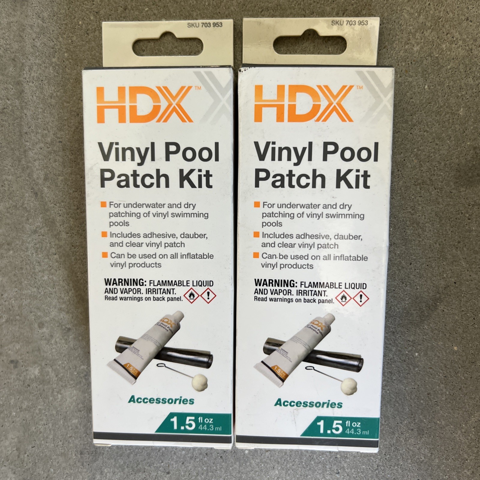 2x HDX Vinyl Pool Patch Kit 1.5 Fl oz Dry Wet Application Adhesive Patch gallery