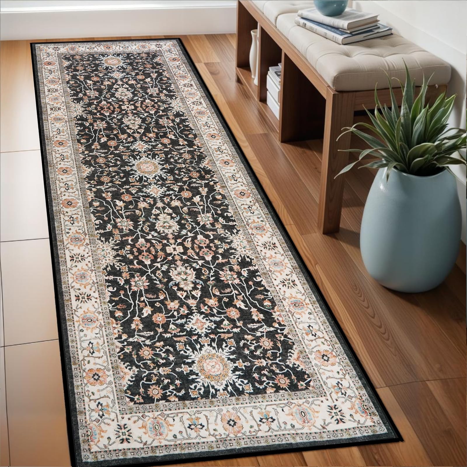 Washable Runner Rug 2x6 - Hallway Runner Rug Non-Slip Kitchen Rugs Non Skid S... gallery