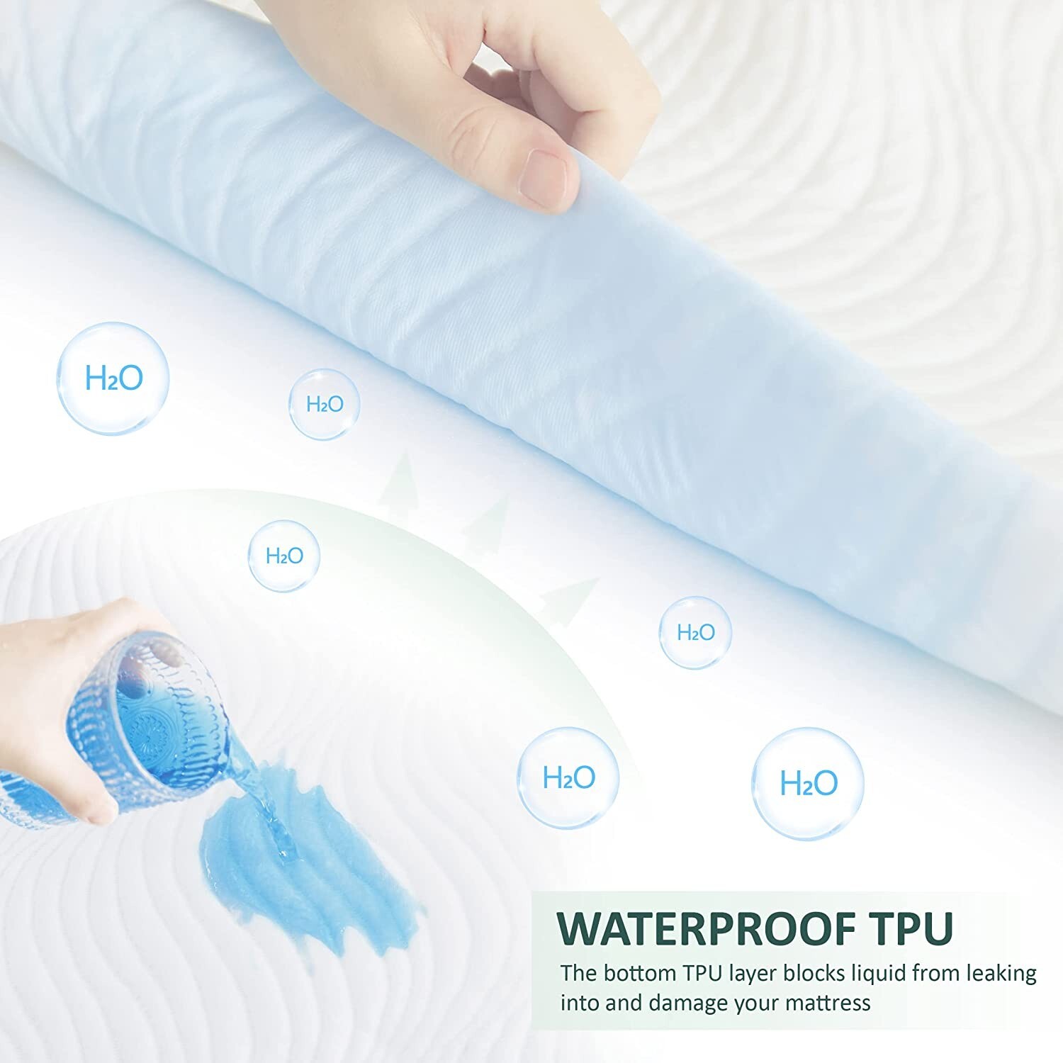 100% Waterproof Mattress Protector Quilted Breathable Premium Cover, Queen Size gallery