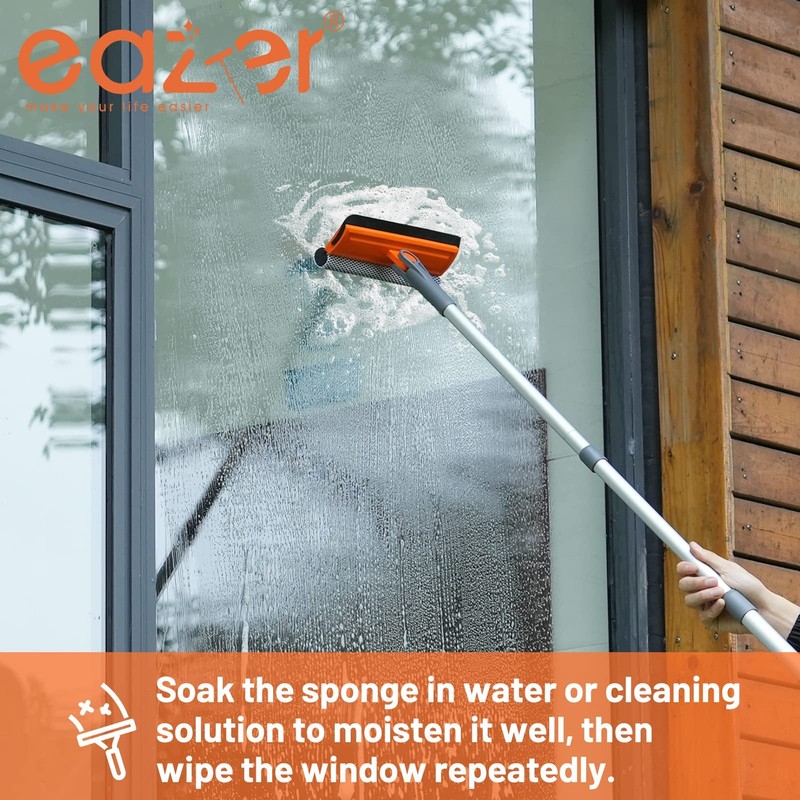 46'' Professional Window Cleaner Tool, 2-in-1 Rotatable Squeegee for Window Clea gallery